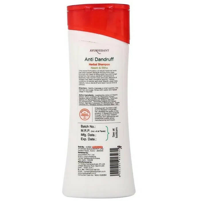 Baidyanath Jhansi Ayurvedant Herbal Anti Dandruff Shampoo - Distacart