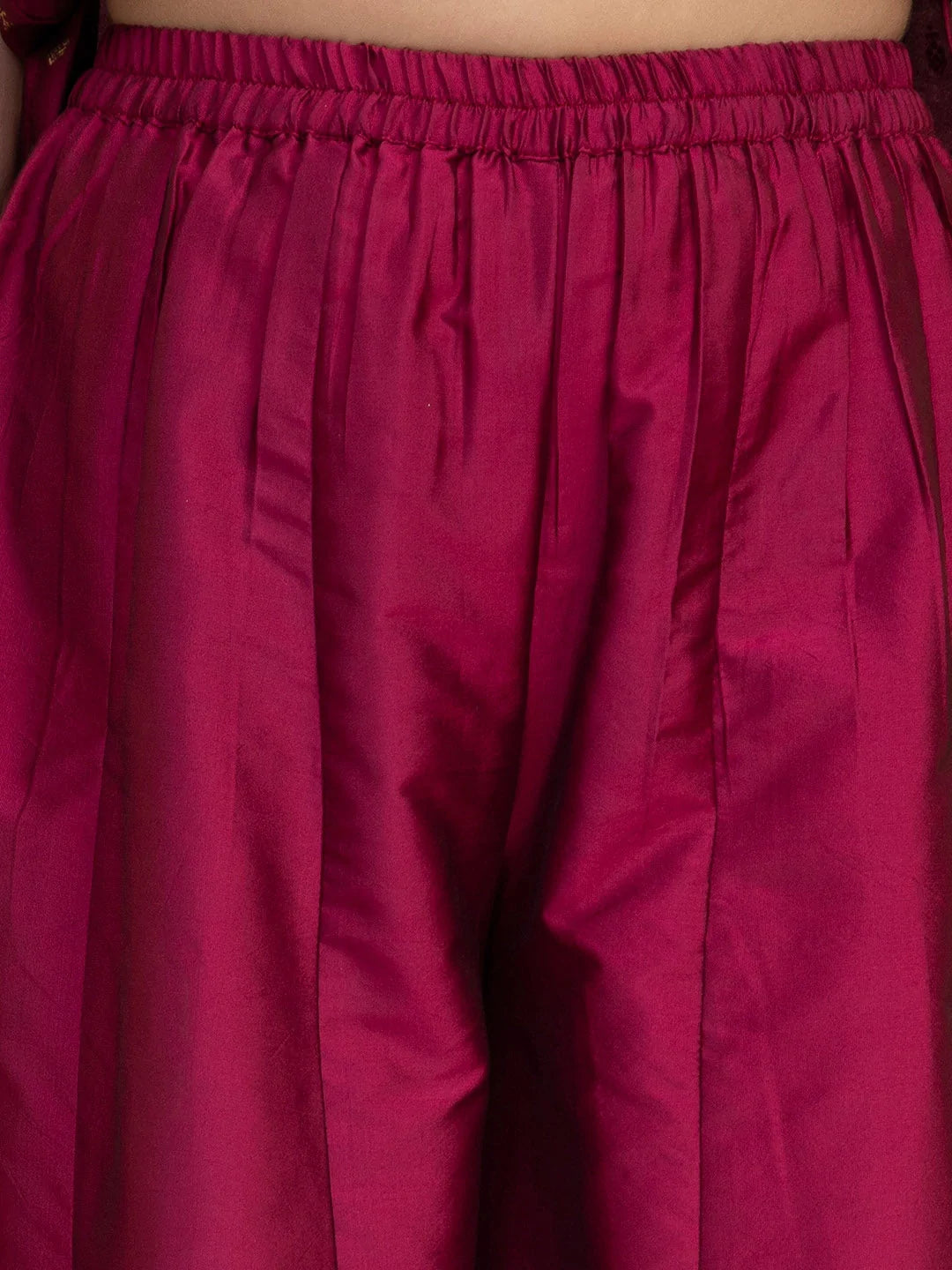 NOZ2TOZ Burgundy Embroidered Kurta with Sharara & With Dupatta For Girls - Distacart