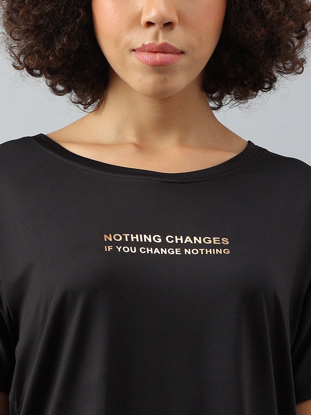 MKH Women Typography Printed Dri-FIT Sports T-shirt - Distacart