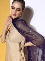 Thumbnail for HERE&NOW Women Solid Viscose Rayon Fluid Tie-Up Kurta Set - Distacart