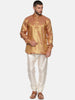 Sethukrishna Men Gold-Toned Self Design Kurta with Churidar - Distacart