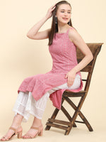 Thumbnail for Kalini Ethnic Motifs Embroidered Chikankari Georgette Kurta - Distacart