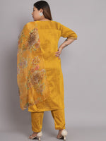 Thumbnail for Kalini Women Plus Size Embroidered Regular Kurta with Trousers & With Dupatta - Distacart