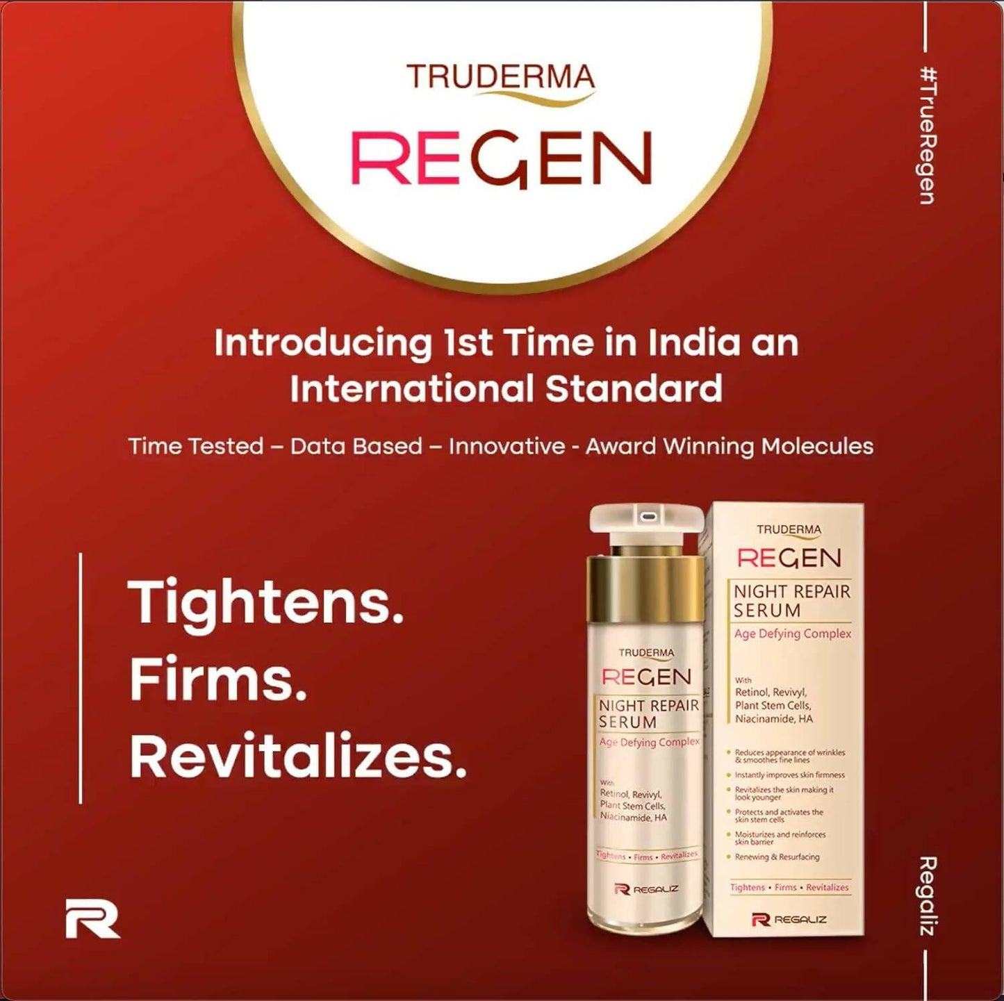 Truderma Regen Night Repair Serum For Skin Ageing - Distacart