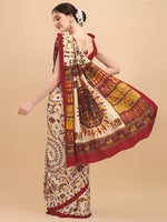 Thumbnail for Kalini Beige & Red Warli Art Silk Saree - Distacart