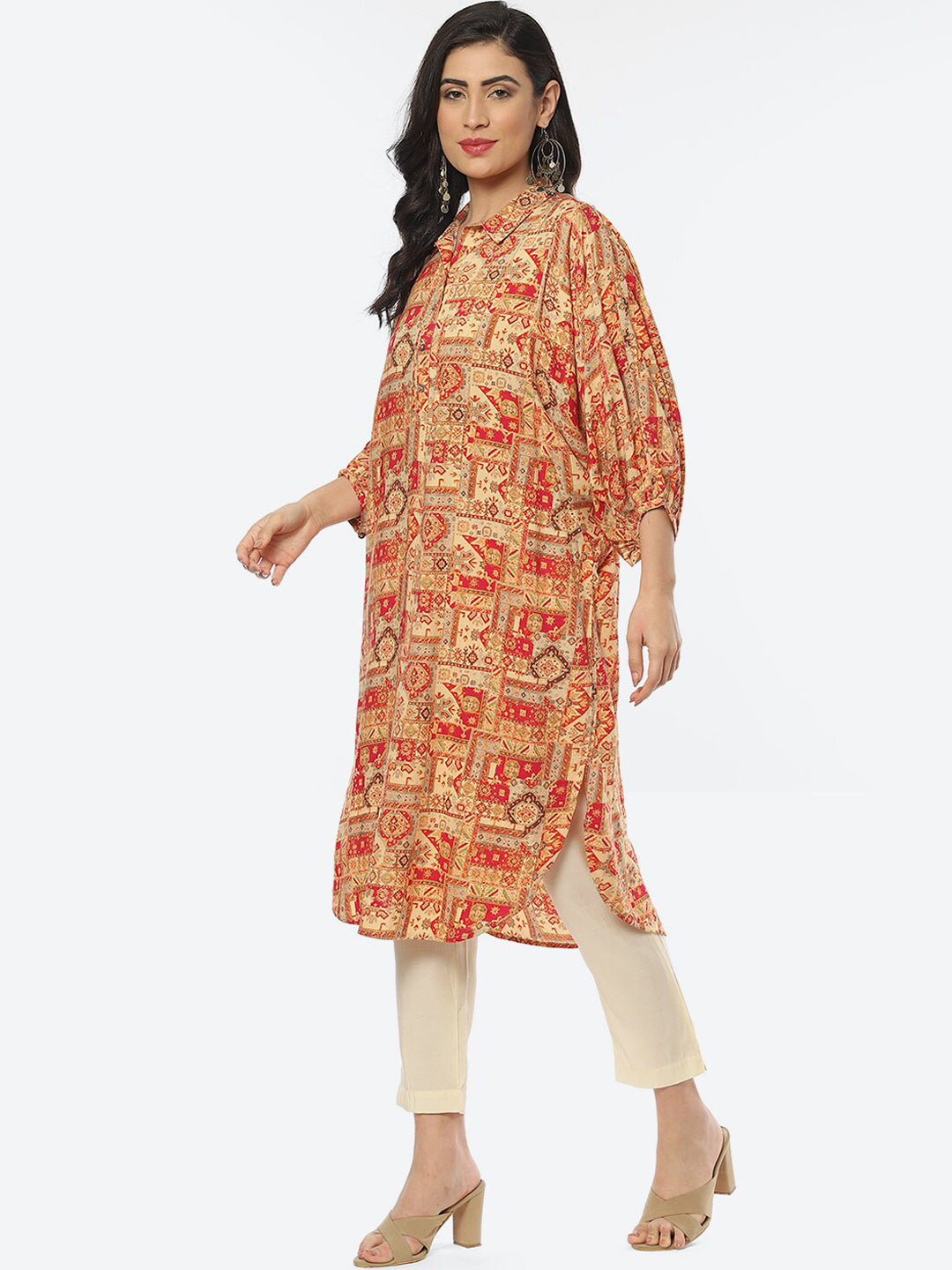 Biba Ethnic Motifs Printed Kurta - Distacart
