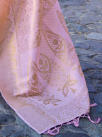 Thumbnail for Mitera Lavender & Gold-Toned Woven Design Zari Silk Blend Banarasi Saree - Distacart