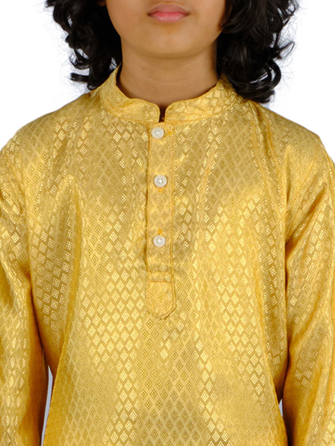 Sethukrishna Boys Gold-Toned Kurta with White Dhoti Pant - Distacart