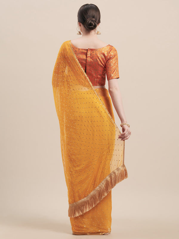 Tikhi Imli Embellished Mukaish Saree - Distacart