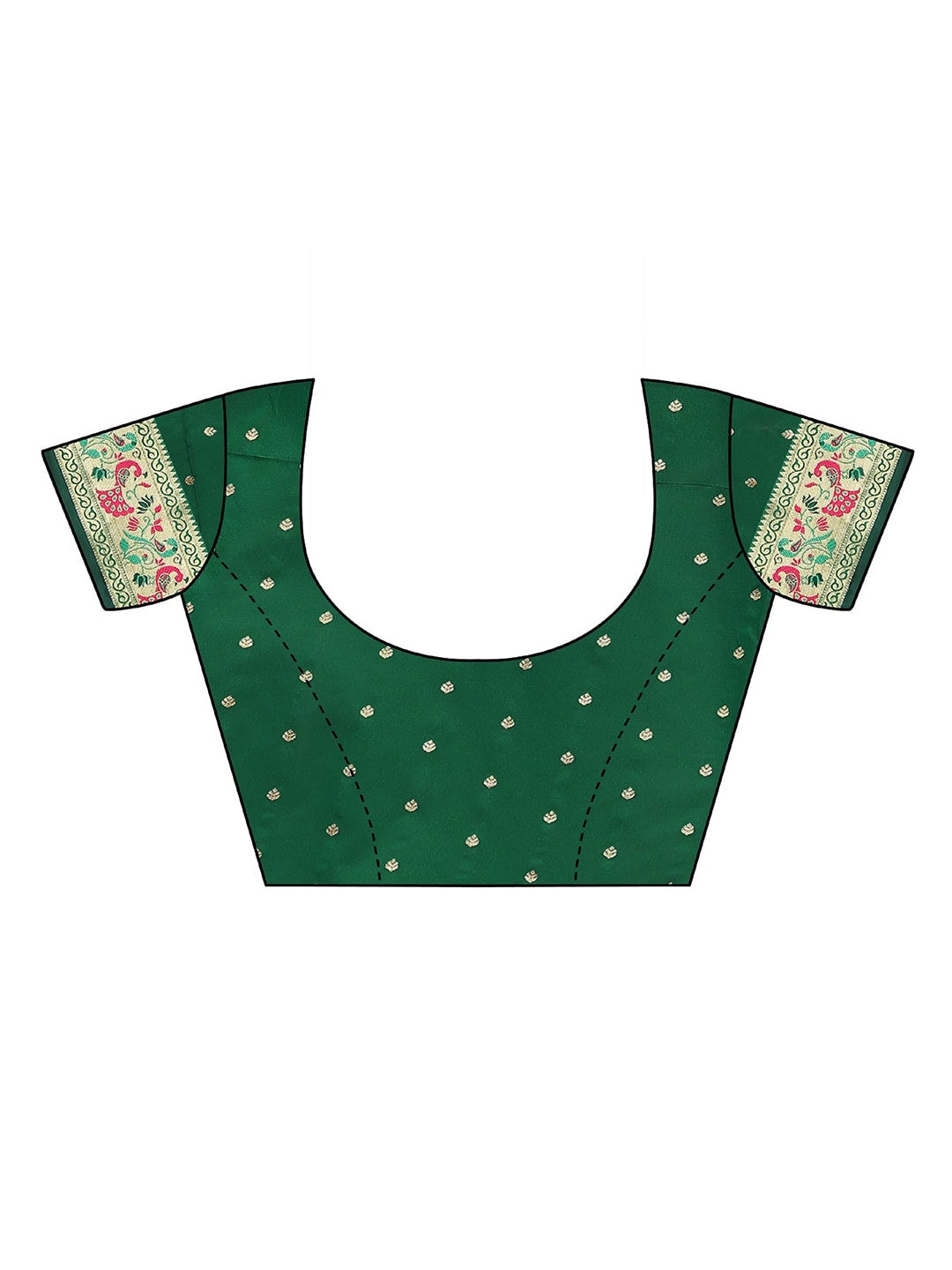 Mitera Green & Gold-Toned Ethnic Woven Design Zari Paithani Silk Saree - Distacart