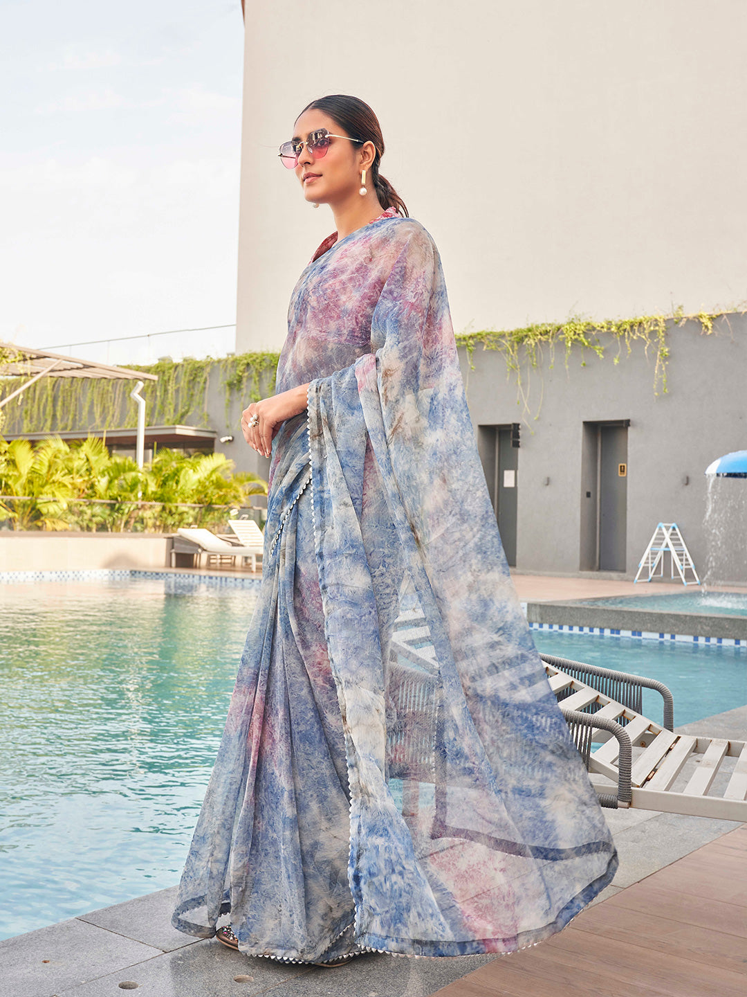 Tikhi Imli Tie and Dye Gotta Patti Chiffon Saree - Distacart