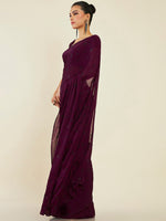 Thumbnail for Soch Beads And Stones Embellished Pure Chiffon Heavy Work Saree - Distacart