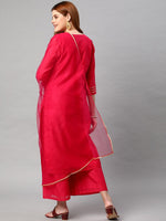 Thumbnail for Kalini Women Thread Work Kurta with Palazzos & With Dupatta - Distacart