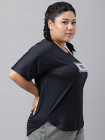 Thumbnail for MKH Plus Size Typography Printed Relaxed Fit Dri-FIT T-shirt - Distacart