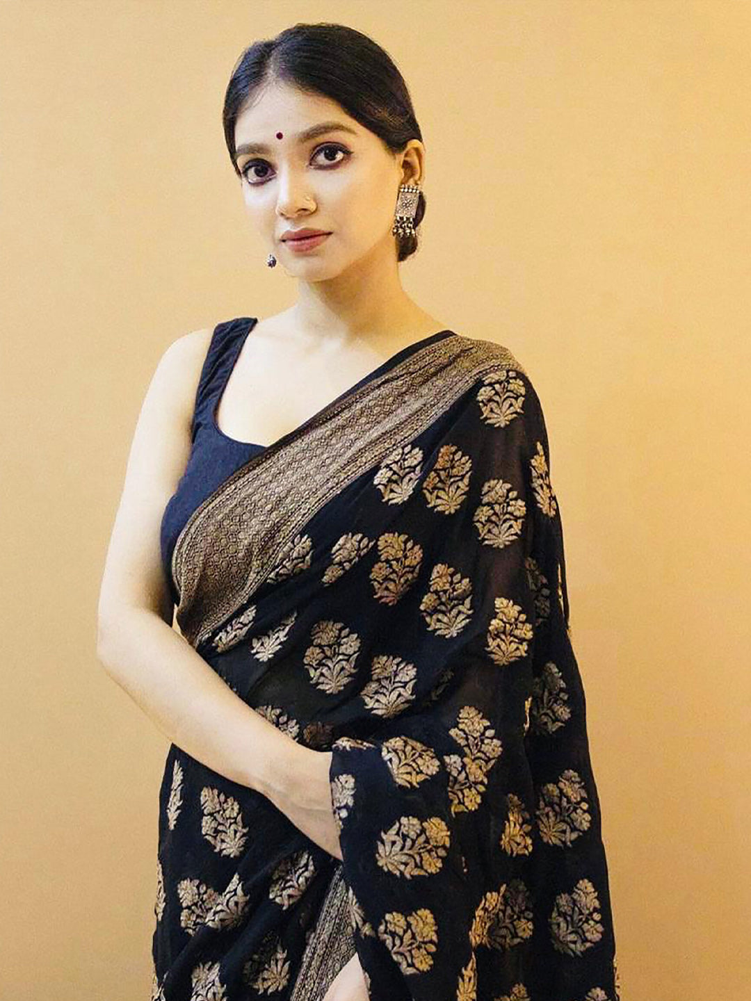 Kalini Ethnic Motifs Woven Design Silk Cotton Banarasi Saree - Distacart