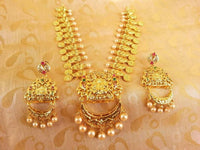 Thumbnail for Multicolor Gold Plated Lakshmi Kasu Necklace Set