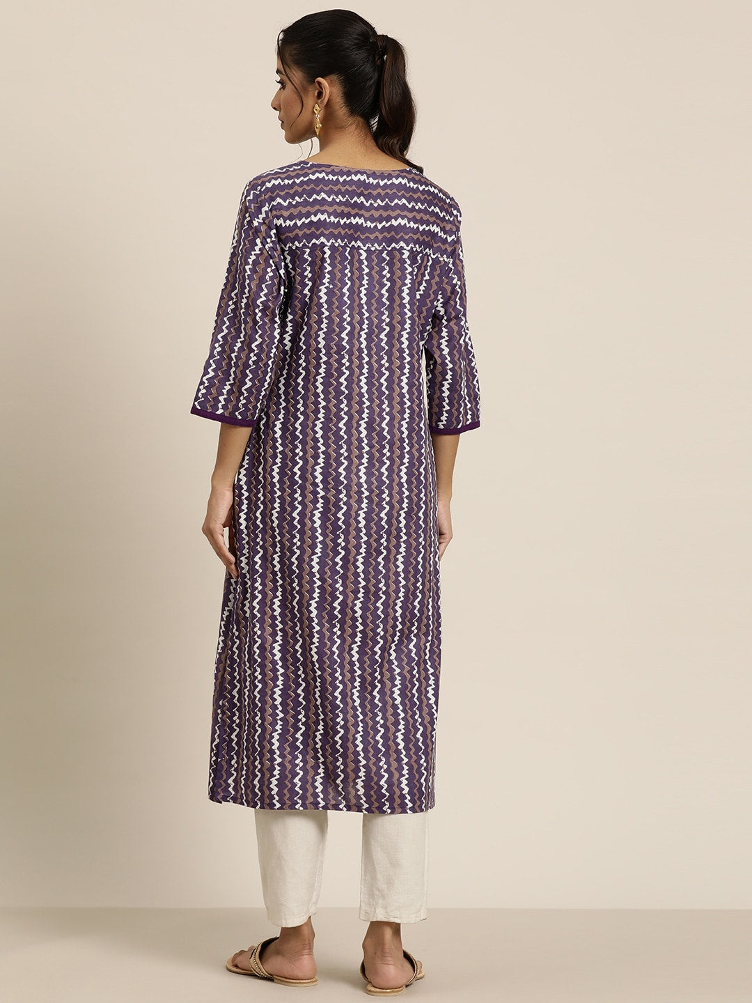 HERE&NOW Abstract Printed Pure Cotton Kurta - Distacart