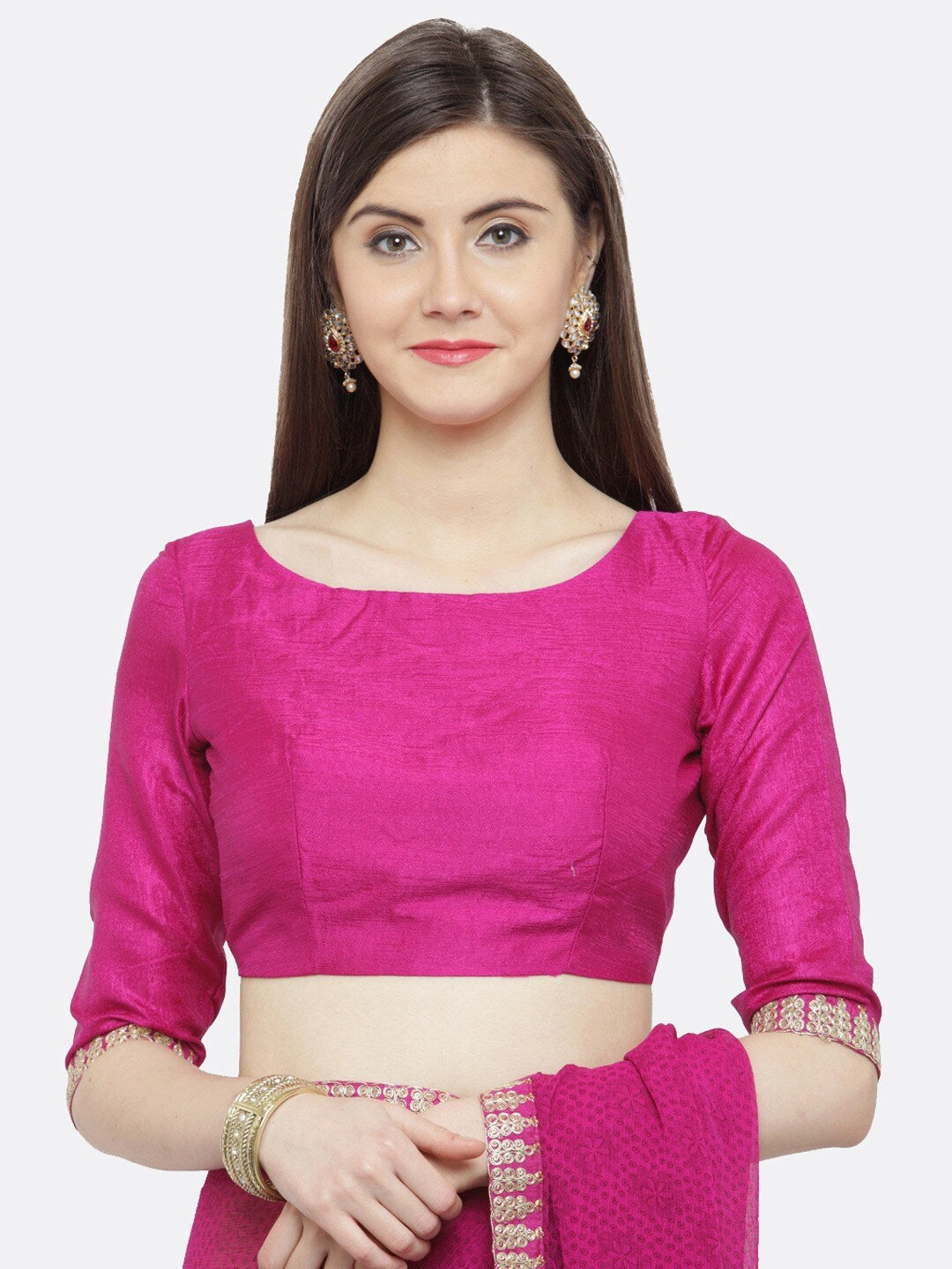 Kalini Purple Embroidered Pure Georgette Saree - Distacart