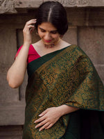 Thumbnail for Kalini Ethnic Motifs Woven Design Zari Banarasi Saree - Distacart