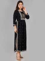 Thumbnail for Kalini Women Ethnic Motifs Printed Mirror Work Summer Sheers Anarkali Kurta - Distacart