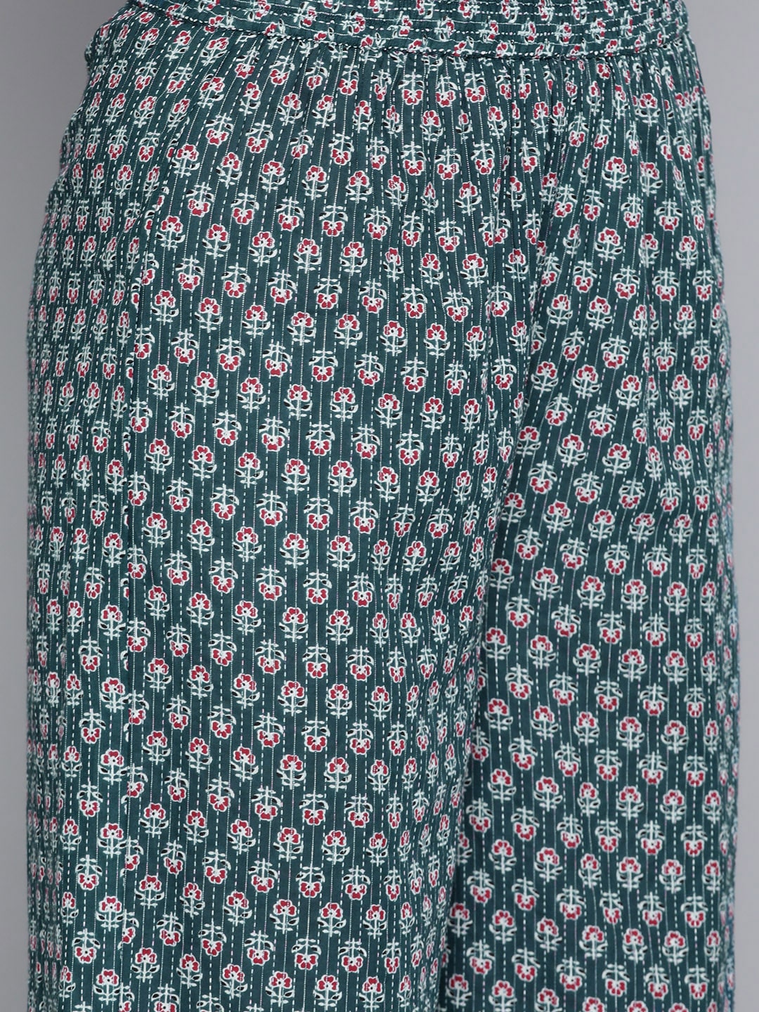 HERE&NOW Women Ethnic Motifs Printed Gotta Patti Kurta With Palazzos & With Dupatta - Distacart