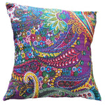 Thumbnail for The Decor Nook Purple Base With Multicolour Flowers Print Cushion Cover - Distacart