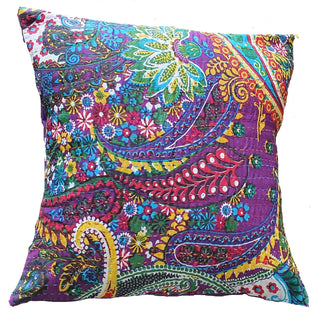 The Decor Nook Purple Base With Multicolour Flowers Print Cushion Cover - Distacart