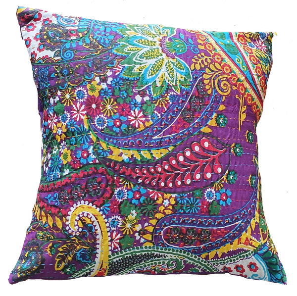 The Decor Nook Purple Base With Multicolour Flowers Print Cushion Cover - Distacart