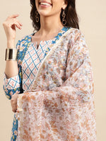 Thumbnail for Kalini Floral Printed Regular Kurta With Trousers & Dupatta - Distacart