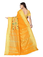 Thumbnail for Kalini Yellow & Gold-Toned Woven Design Zari Silk Cotton Bagh Saree - Distacart