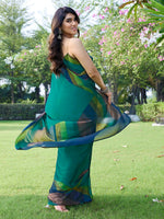 Thumbnail for Kalini Striped Poly Chiffon Saree - Distacart