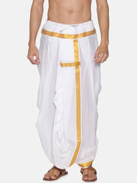 Thumbnail for Sethukrishna Men White Readymade Cotton Dhoti - Distacart