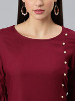 Thumbnail for Khushal K Round Neck Puffed Sleeves Kurta with Palazzos - Distacart