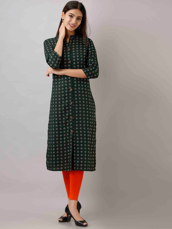 Kalini Women Green Geometric Kurta - Distacart