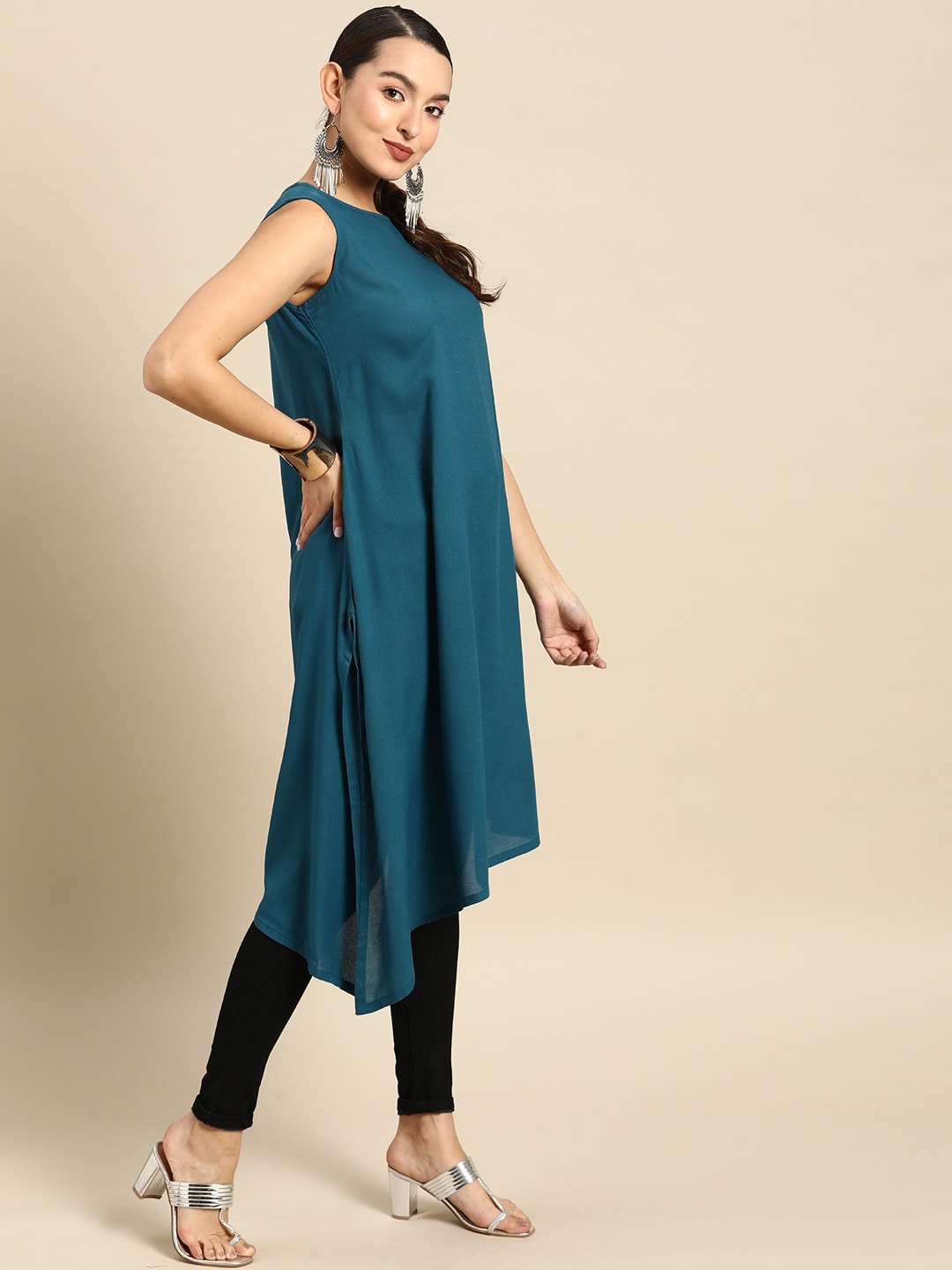 Sangria Women A-line Kurta with Embroidered Jacket - Distacart