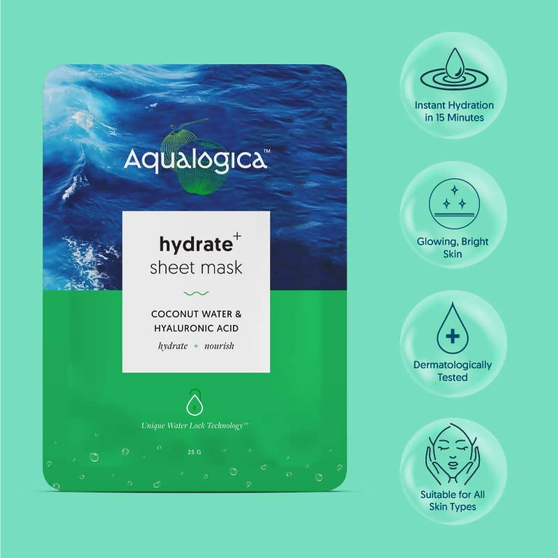 Aqualogica Hydrate+ Sheet Mask with Coconut water & Hyaluronic Acid - Distacart