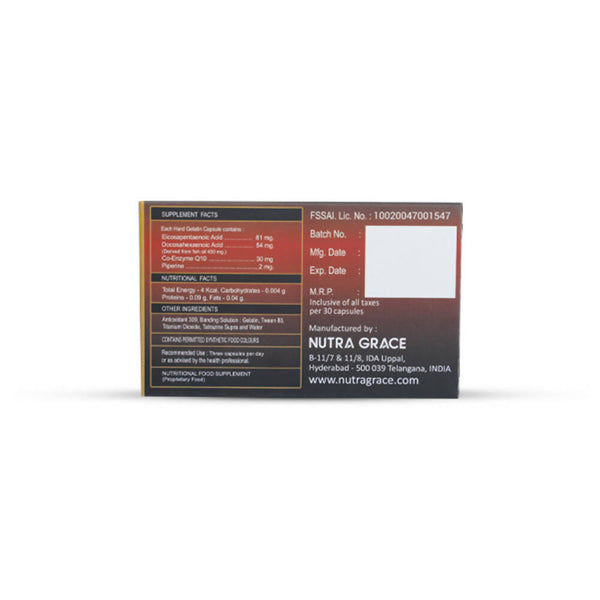 Nutra Grace Omega Enriched Q10 O3Q Capsules - Distacart