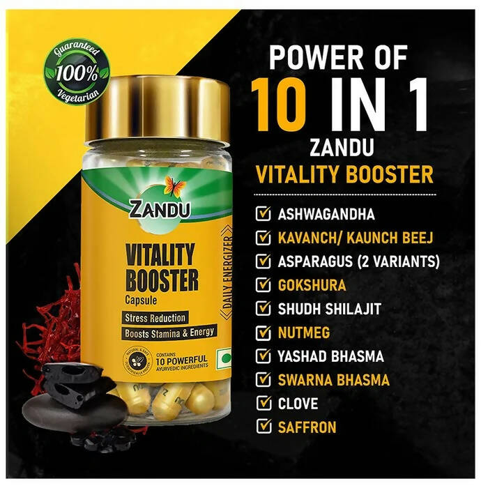 Zandu Vitality Booster Capsules - Distacart