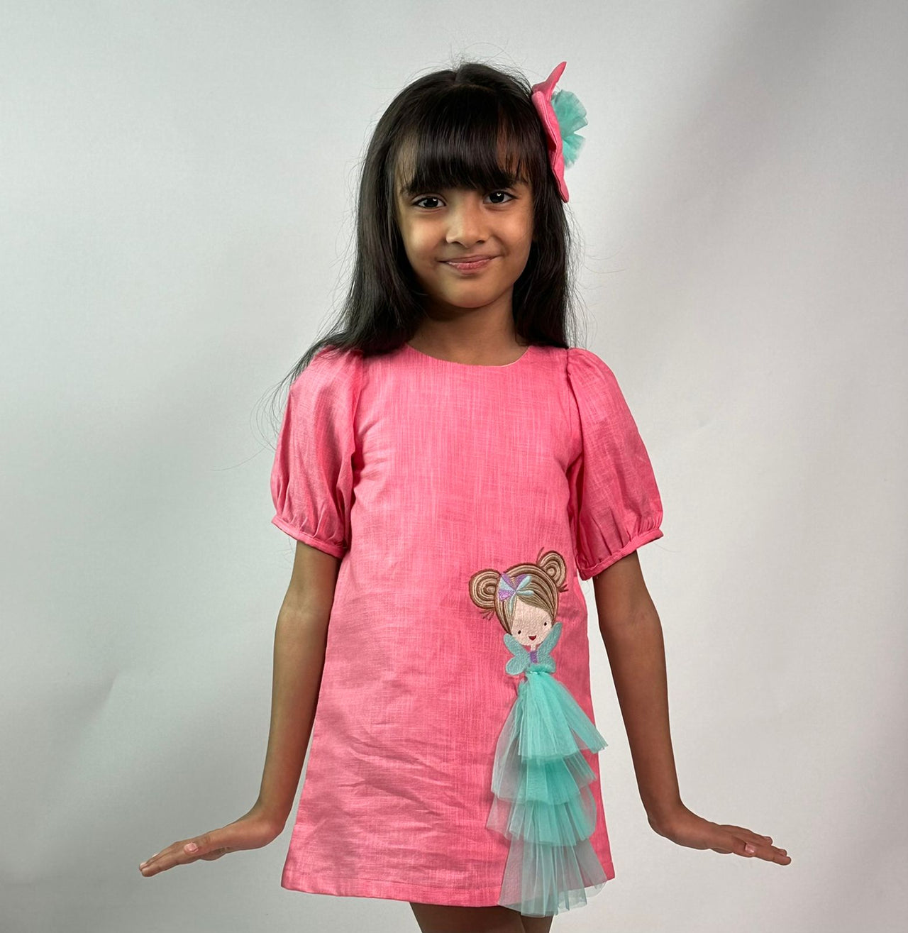 ArthLife Coral Pink Doll A-Line Dress - Distacart