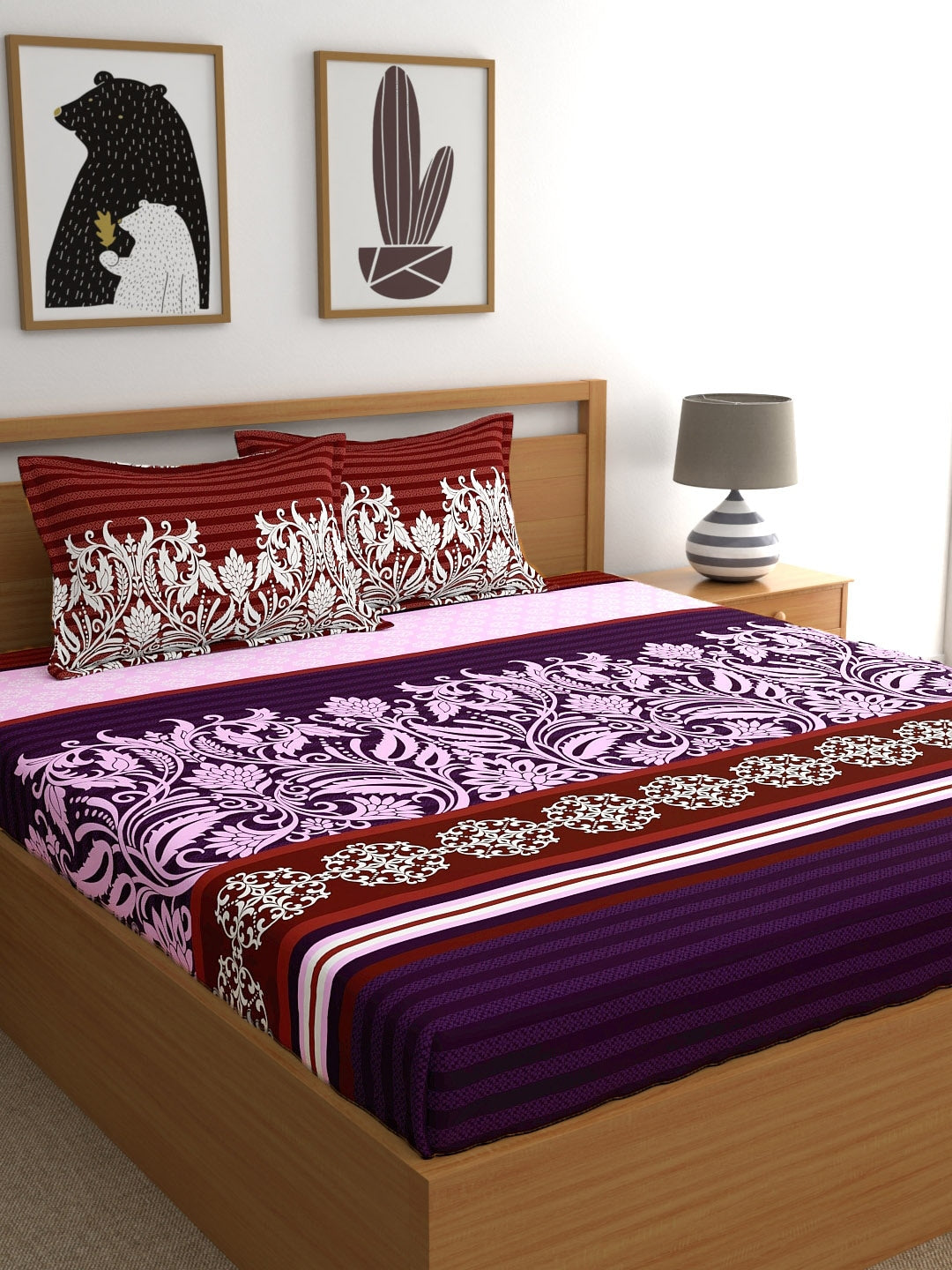 My Room Adults Ethnic Motifs 140 TC Bedsheet with Pillow Covers - Distacart