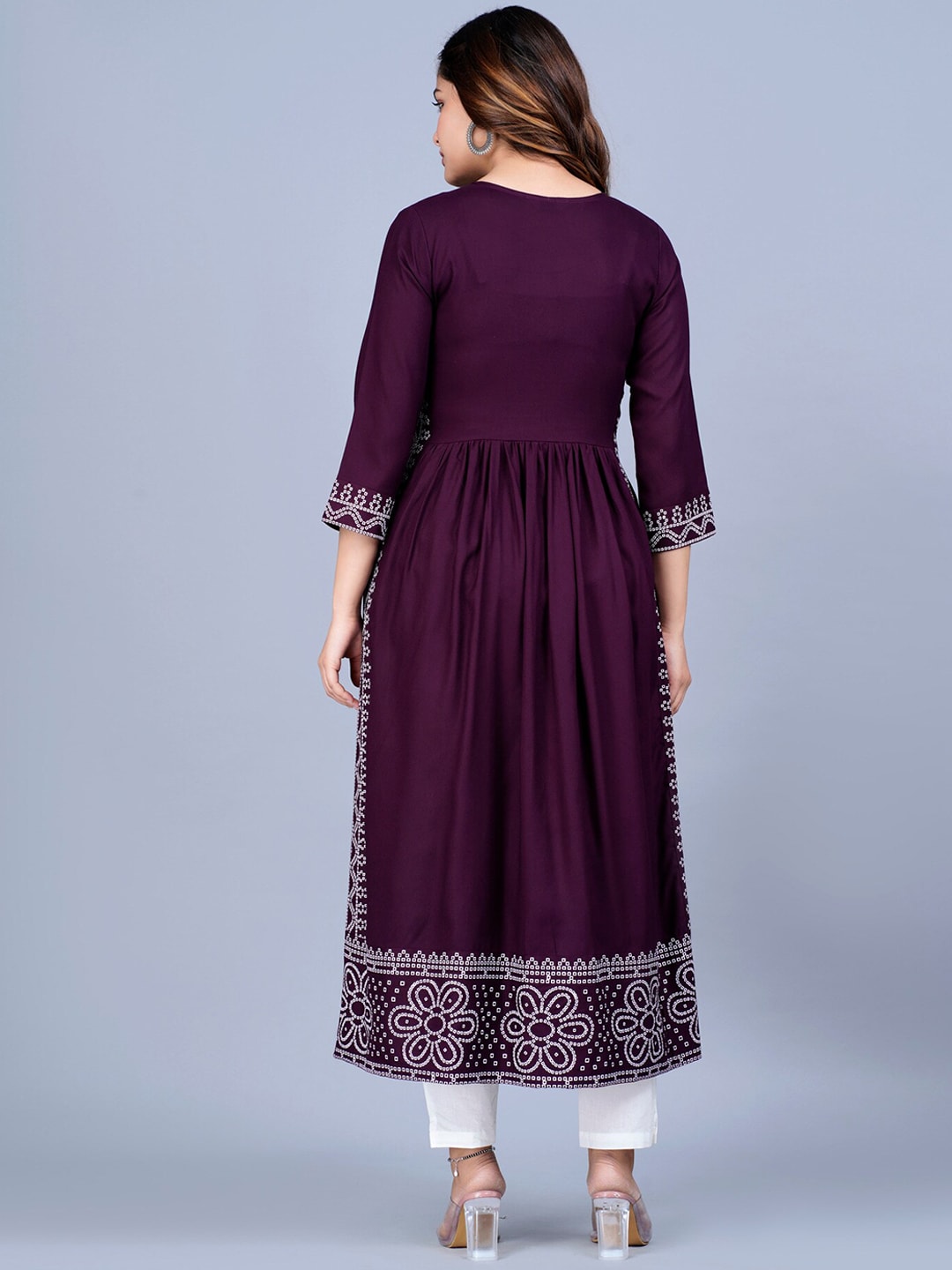 Kalini Women Bandhani Printed Floral Side Slit Kurta - Distacart