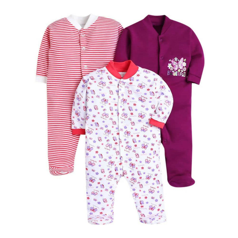 Daddy - G Rompers/Sleepsuits/Jumpsuit /Night Suits for New Born Babies - Purple - Distacart