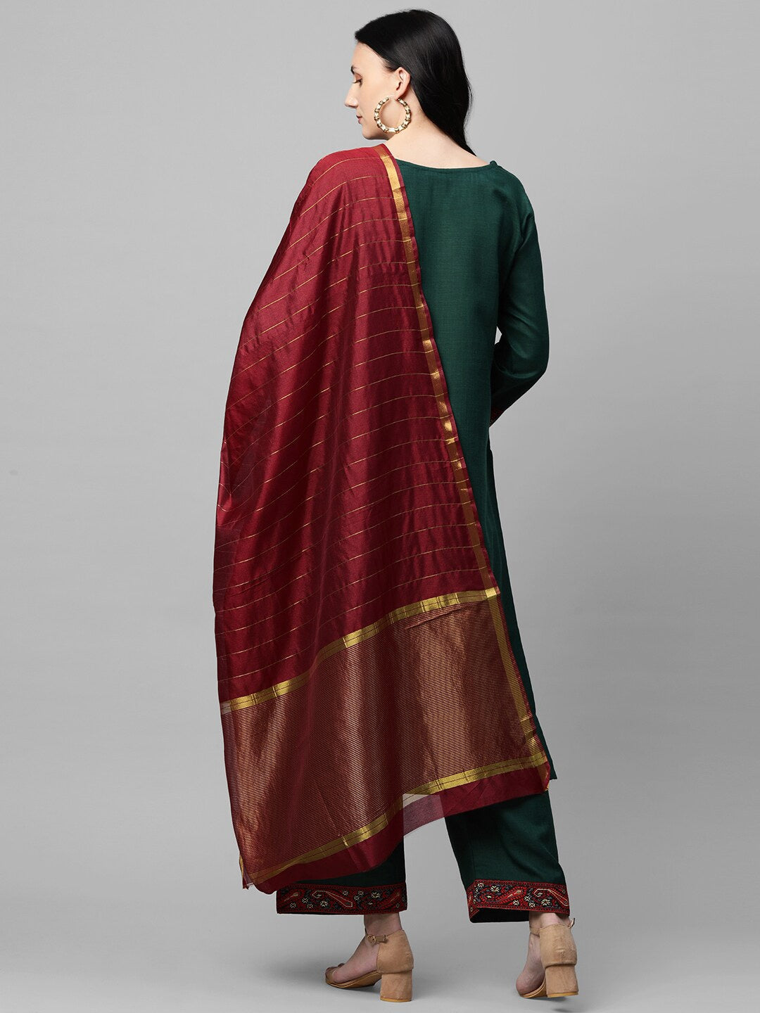 Kalini Women Green Ethnic Motifs Printed Kurta with Palazzos & With Dupatta - Distacart