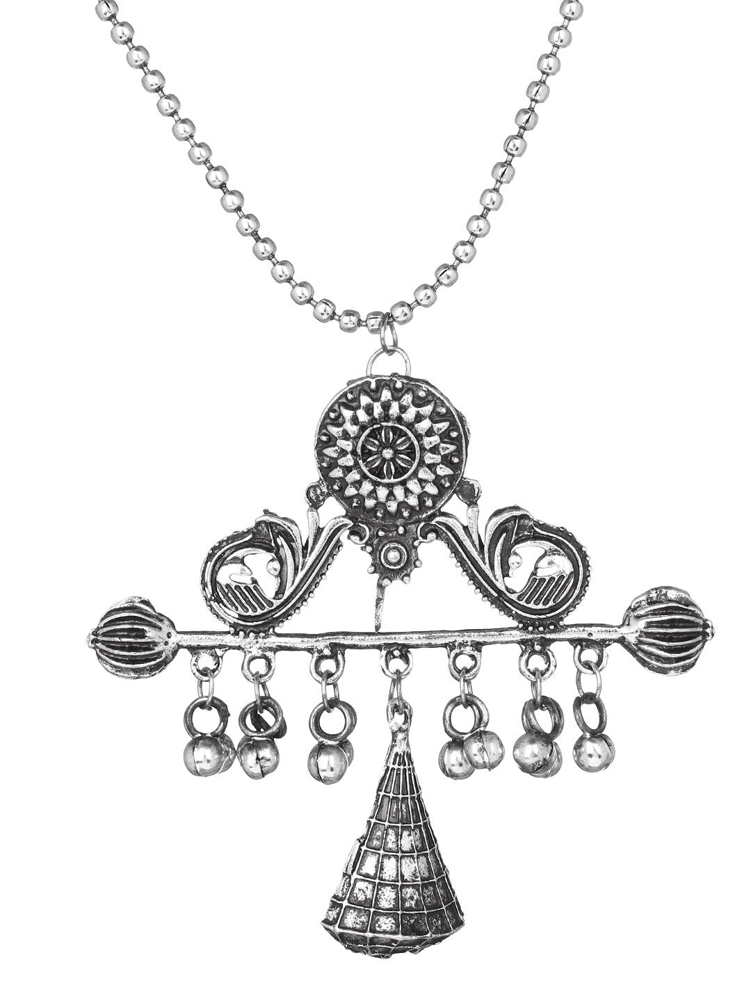 Cardinal Silver-Toned Oxidised Women Jewellery Set - Distacart
