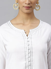 Thumbnail for Khushal K Women White Yoke Design Kurta with Trousers & With Dupatta - Distacart