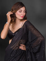 Thumbnail for Koskii Embellished Sequinned Saree - Distacart
