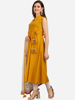 Thumbnail for Kalini Women Mustard Yellow Gotta Patti Kurta With Dupatta - Distacart