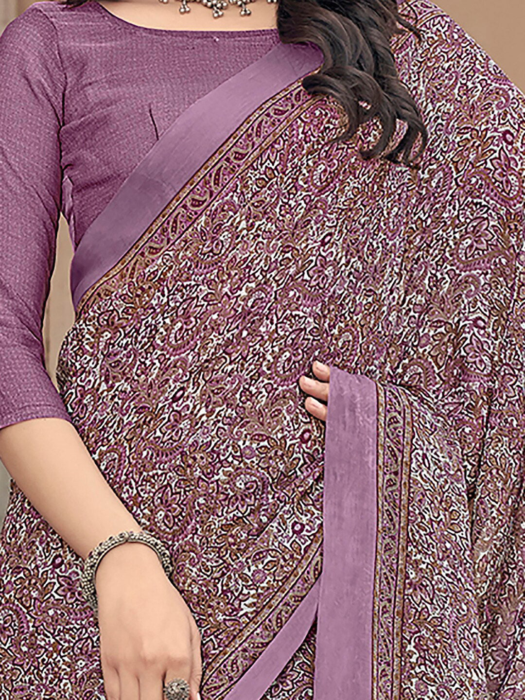 Kalini Ethnic Motifs Printed Pure Chiffon Saree - Distacart