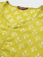 Thumbnail for Sangria Women Floral Printed Regular Pure Cotton Kurta with Trousers - Distacart