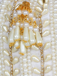 Thumbnail for Anekaant White & Gold-Toned Embellished Potli Clutch - Distacart